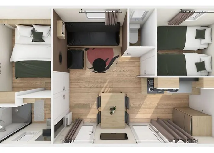 Campsite Mobil-home Confortable Avec 2 Et Cuisine Equipee - Api-1-52-481 *